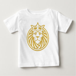 クラウンのライオン - ゴールド スタイル 4 ベビーTシャツ
