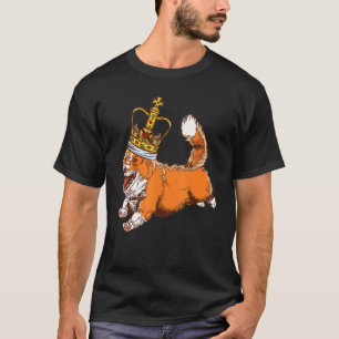 クラウンの女王のコーギー犬 エリザベス70年 英国 Tシャツ
