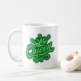 クラウンの女王様 タイポグラフィーデザイン コーヒーマグカップ