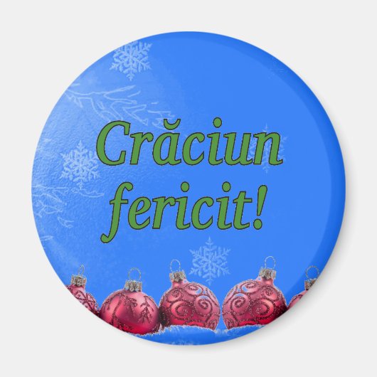クラウンの熱狂だ!ルーマニア語のクリスマス マグネット (正面)