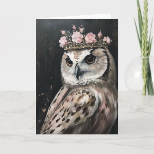 . .クラウンの美しいフクロウすべての行事 カード (正面)
