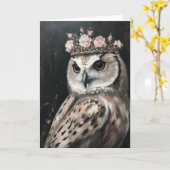 . .クラウンの美しいフクロウすべての行事 カード (黄色い花)