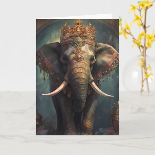クラウンの美しい象すべての行事 カード (黄色い花)
