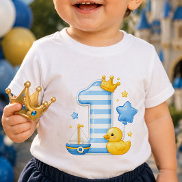 クラウンの1歳 誕生日ベビーTシャツ ベビーTシャツ