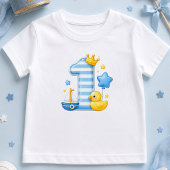クラウンの1歳 誕生日ベビーTシャツ ベビーTシャツ