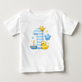 クラウンの1歳 誕生日ベビーTシャツ ベビーTシャツ (正面)