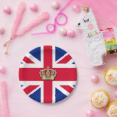 クラウンアンドユニオンジャック愛国的紙プレート ペーパープレート (パーティー)