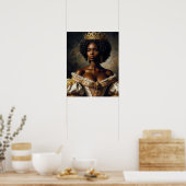 クラウンアートを着た黒の女王 ポスター (キッチン)