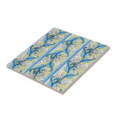 クラウンインペリアルイエローブルーアールヌーボーセラミックタイル タイル (側面)