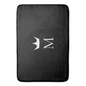 クラウンエレガントモノグラムパターン白黒 バスマット (正面縦)