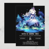 クラウンエンチャントプリンセス誕生日 招待状 (正面/裏面)