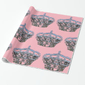 クラウンオかわいらしン光沢ピンク紙 ラッピングペーパー (アンロールド)