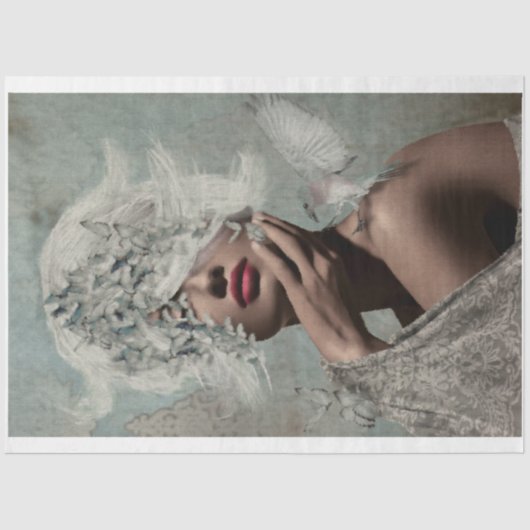 クラウンオブウィングズポートレート蝶ウーマンバード 薄葉紙 (正面)