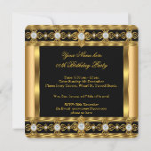 クラウンキングプリンスクイーン王室の金ゴールドダイヤモンドパーティー 招待状 (裏面)