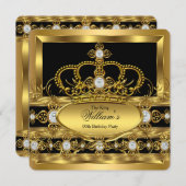 クラウンキングプリンスクイーン王室の金ゴールドダイヤモンドパーティー 招待状 (正面/裏面)
