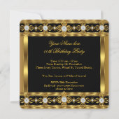 クラウンキングプリンスクイーン王室の金ゴールドダイヤモンドパーティー 招待状 (裏面)