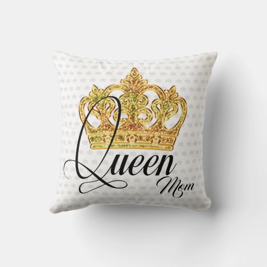 クラウンクイーンパーソナライズされたママ装飾用クッション クッション (裏面)