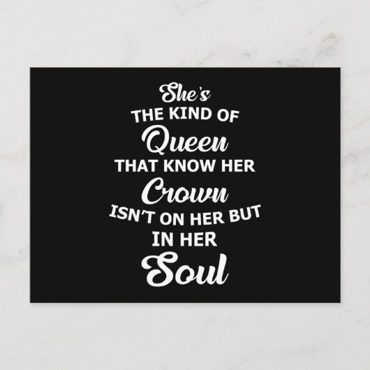 クラウンクイーン ロイヤルプリンセス ゴールド ユーモア ギフトアイデア ポストカード (正面)