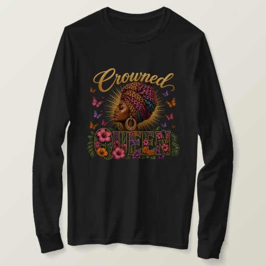 クラウンクイーン 女性用スウェットシャツ Tシャツ (デザイン正面)