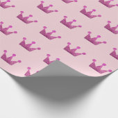 クラウングリッターピンクエクセシションピンク明るい赤紫色パステル ラッピングペーパー (角)