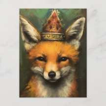 クラウングリーンキツネの美しい赤い背景