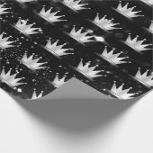 クラウングレーシルバープリンスプリンセスブラックスパーク ラッピングペーパー (角)