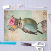 クラウンコラージュの切り離しの美しい鳥 薄葉紙 (クラフト)