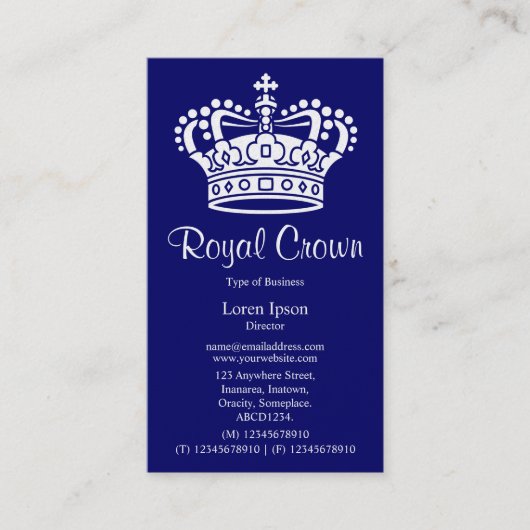 クラウンシンボル02 -深いネイビーの白(金ゴールドカード) 名刺 (正面)