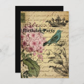 クラウンスクリプトアズキフランスの科植物 招待状 (正面/裏面)