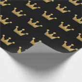 クラウンズグリッターブラック金ゴールド卒業VIP ラッピングペーパー (角)