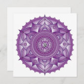 クラウンチャクラパープルマンダラスクエアノートカード ノートカード (正面/裏面)