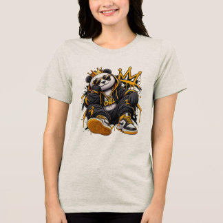 クラウンチルドパンダ - ストリートウェア ヒップホップ パンダ トライブレンドTシャツ