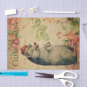 クラウンデカフランスのップ付きエフエマラポストカードピグ 薄葉紙 (クラフト)