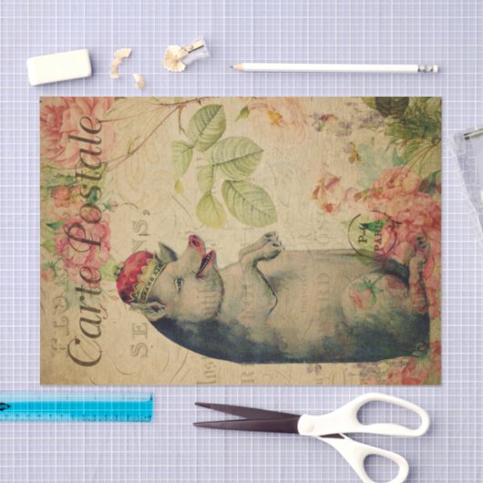 クラウンデカフランスのップ付きエフエマラポストカードピグ 薄葉紙 (クラフト)