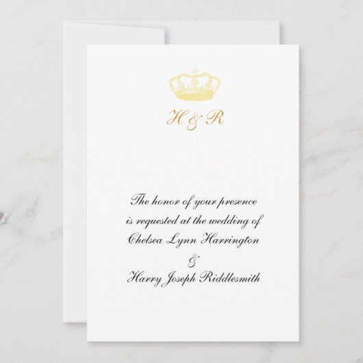 クラウンデザイン - ゴールド 招待状 (正面)