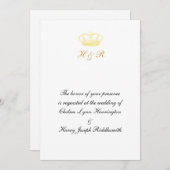 クラウンデザイン - ゴールド 招待状 (正面/裏面)