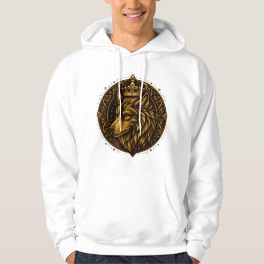 クラウンデザインTシャツ付きゴールデンウルフ パーカ (正面)