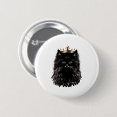 クラウンデジタルアートが伝わる黒猫 缶バッジ (正面&裏面)