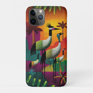 クラウンドクレーンジャングルポップ・アートの電話ケース iPhone 11 PROケース