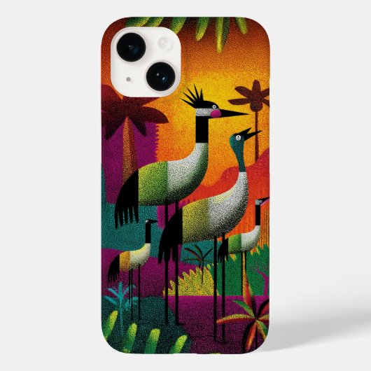 クラウンドクレーンジャングルポップ・アートの電話ケース Case-Mate iPhoneケース (裏面)