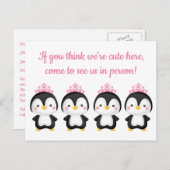 クラウンドペンギンコンサート招待状パーソナライズ インビテーションポストカード (正面/裏面)