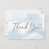 クラウンナイン ブライダルシャワー パステルグレー 雲 サンキューカード (正面)