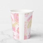 クラウンナイン 9 グロー ピンク ゴールド グリッター ブライダルシャワー 紙コップ (右)