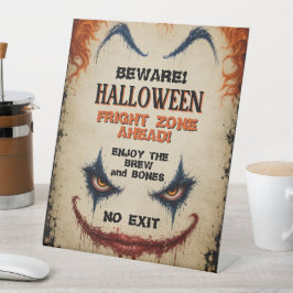クラウンハロウィンコスチューム パーティー スプーキー 台座サイン