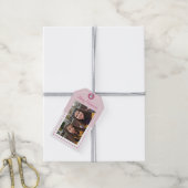 クラウンハートパステル赤面ウォーターモノグラムのカラー ギフトタグ (より糸付き)