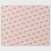 クラウンハート赤面及び金ゴールド水彩模様 ラッピングペーパー (フラット)