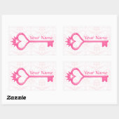 クラウンハート鍵 長方形シール (シート)