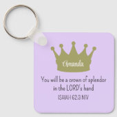 クラウンバイブル聖句キリスト教信仰ライトパープル キーホルダー (正面)