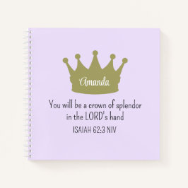 クラウンバイブル聖句キリスト教信仰ライトパープル ノートブック