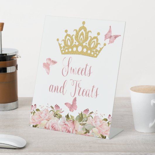 クラウンバタフライピンクフローラスイーツ&トリート 台座サイン (インサイチュ)